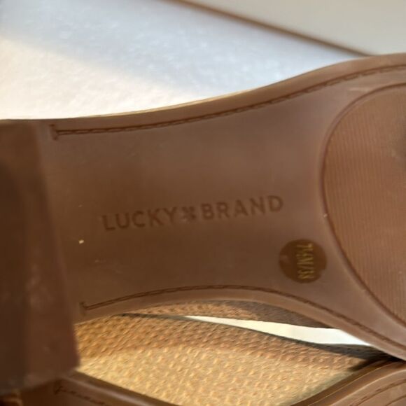 Lucky Brand Beige Textured Leather Booties Size 7.5 Western Neutral Minimalist - Picture 10 of 12